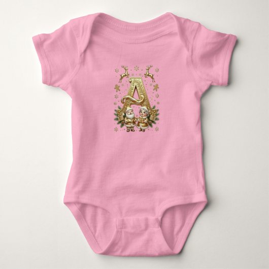 Letter A: Royal Gold Luxury Christmas. Romper (Voorkant)