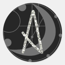 Letter A Rune Runic Monogram Geometrische Maan Zwa