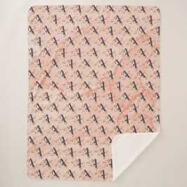 Letter A Sherpa Deken