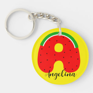 Letter A Sleutelhanger, Watermeloen Sleutelhanger, Sleutelhanger
