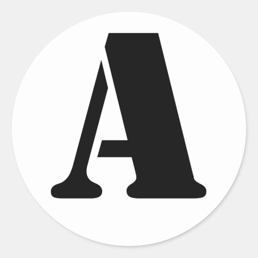 Letter A Stencil Alphabet van Janz White Ronde Sticker (Voorkant)