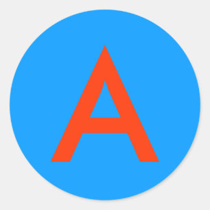 Letter A-sticker Ronde Sticker