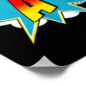 Letter A Superheldenaam Strip Letter Retro Kostuum Poster (Hoek)