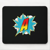 Letter A Superhero Name Comic Letter Retro Costume Muismat (Voorkant)
