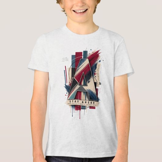Letter A Tri-Blend Shirt (Voorkant)