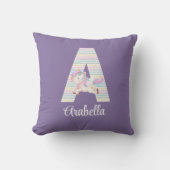 Letter A Unicorn Sierkussen (Voorkant)