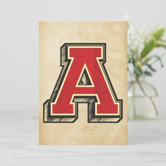  Letter A Unieke aangepaste versie Kaart (Staand voorkant)