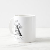 letter A van het Floral Monogram Koffiemok (Voorkant links)