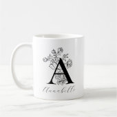  letter A van het Floral Monogram Koffiemok (Links)