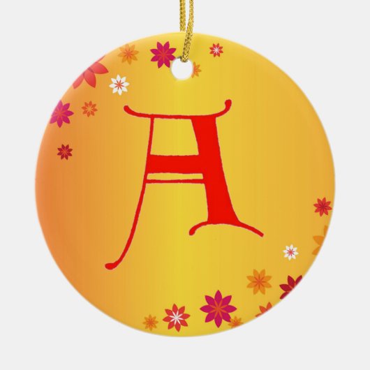 Letter A-versiering Keramisch Ornament (Voorkant)