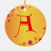 Letter A-versiering Keramisch Ornament (Achterkant)