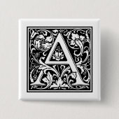 letter A Vierkante Button 5,1 Cm (Voorkant)