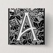  letter A Vierkante Button 5,1 Cm (Voorkant)