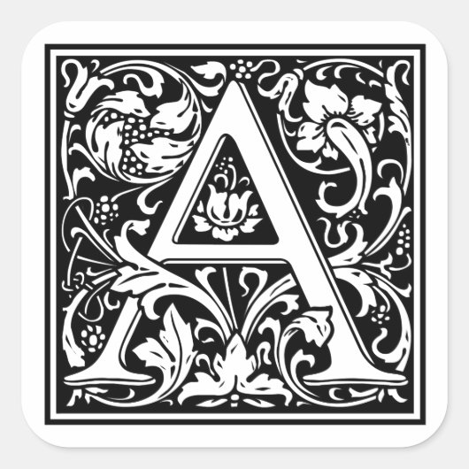  letter A Vierkante Sticker (Voorkant)