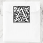  letter A Vierkante Sticker (Tas)