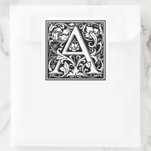  letter A Vierkante Sticker (Tas)