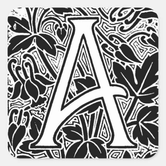  letter A Vierkante Sticker (Voorkant)