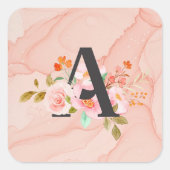 Letter A Vierkante Sticker (Voorkant)