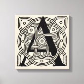 Letter A Vintage Celtic Knot Monogram Canvas Afdruk (Voorkant)