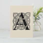Letter A Vintage Celtic Knot Monogram Kaart (Staand voorkant)