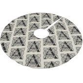Letter A Vintage Celtic Knot Monogram Kerstboom Rok (Gekanteld)
