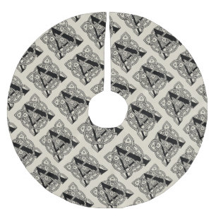 Letter A Vintage Celtic Knot Monogram Kerstboom Rok