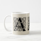 Letter A Vintage Celtic Knot Monogram Koffiemok (Links)