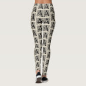 Letter A Vintage Celtic Knot Monogram Leggings (Achterkant)