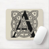 Letter A Vintage Celtic Knot Monogram Muismat (Met muis)