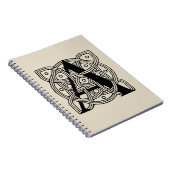 Letter A Vintage Celtic Knot Monogram Notitieboek (Rechterzijde)