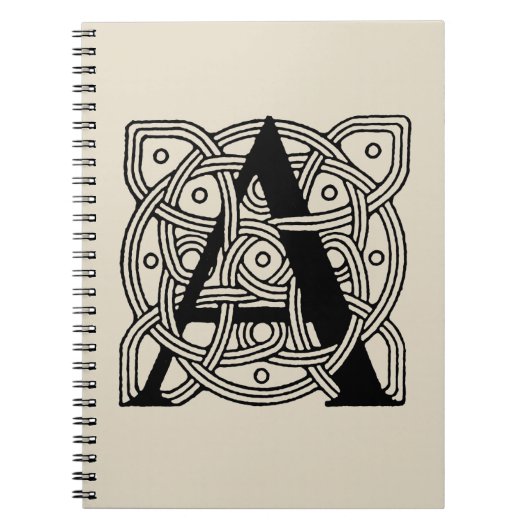 Letter A Vintage Celtic Knot Monogram Notitieboek (Voorkant)