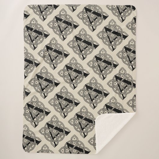 Letter A Vintage Celtic Knot Monogram Sherpa Deken (Voorkant)