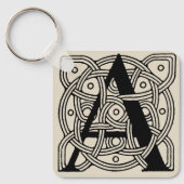 Letter A Vintage Celtic Knot Monogram Sleutelhanger (Voorkant)