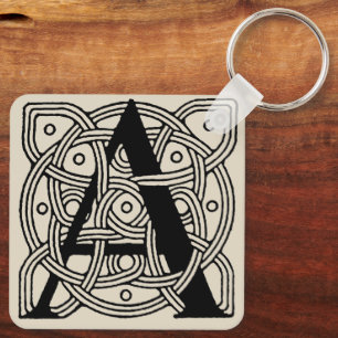Letter A Vintage Celtic Knot Monogram Sleutelhanger