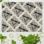 Letter A Vintage Celtic Knot Monogram Theedoek (Gevouwen)