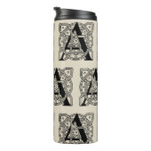 Letter A Vintage Celtic Knot Monogram Thermosbeker (Geroteerd rechts)