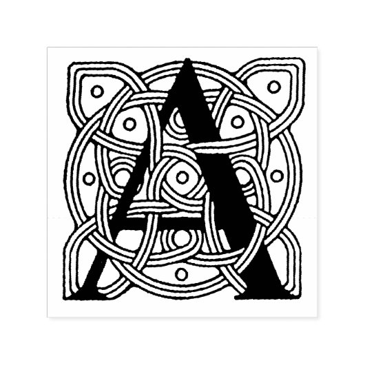 Letter A Vintage Celtic Knot Monogram Zelfinktende Stempel (Design)