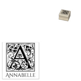 Letter A Vintage First Letter met naam Rubberstempel