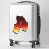Letter A - vlammen Sticker (Koffer)