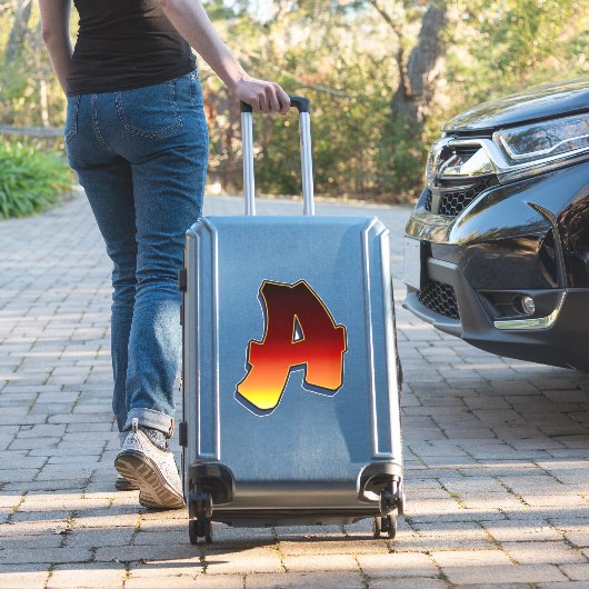 Letter A - vlammen Sticker (Koffer Insitu)