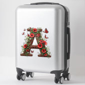 🦋 Letter A Voor Aangepaste Familienaam Decoratie Sticker (Koffer)