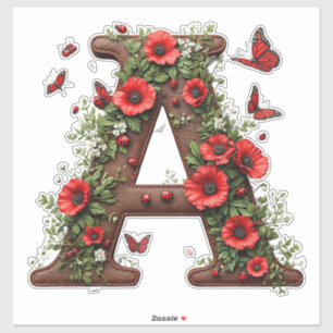 🦋 Letter A Voor Aangepaste Familienaam Decoratie Sticker