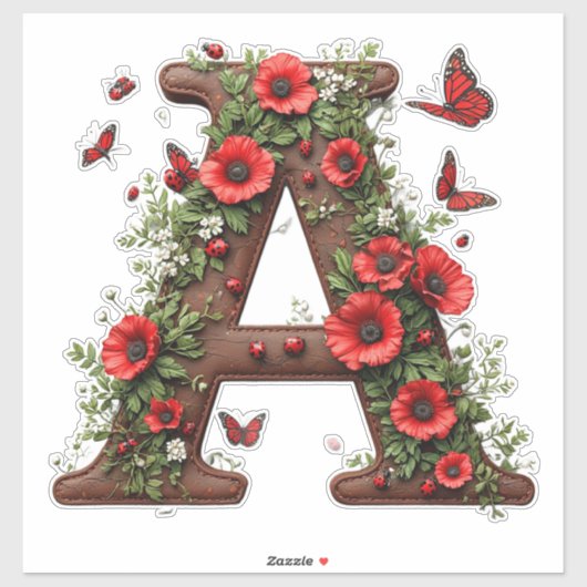 🦋 Letter A Voor Aangepaste Familienaam Decoratie Sticker (Vel)