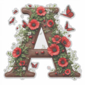 🦋 Letter A Voor Aangepaste Familienaam Decoratie Sticker (Voorkant)