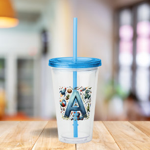 Letter A water bottle Boys Acryl Drinkbeker