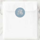 Letter A Wit Geborduurd Uitzicht Monogram Elke Kle Ronde Sticker (Tas)