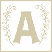 Letter A wit + neutraal ABC alfabet Baby Blocks Sticker (Voorkant)