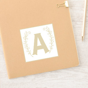 Letter A wit + neutraal ABC alfabet Baby Blocks Sticker
