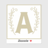 Letter A wit + neutraal ABC alfabet Baby Blocks Sticker (Vel)