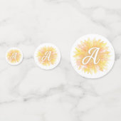 Letter A Zonnebloem Voornaam Monogram Initiaal Confetti (Voorkanten)